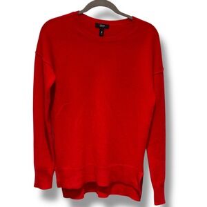 AQUA Cashmere Red Crew Neck Long Sleeve Sweater Women's Small Holiday Cozy Warm